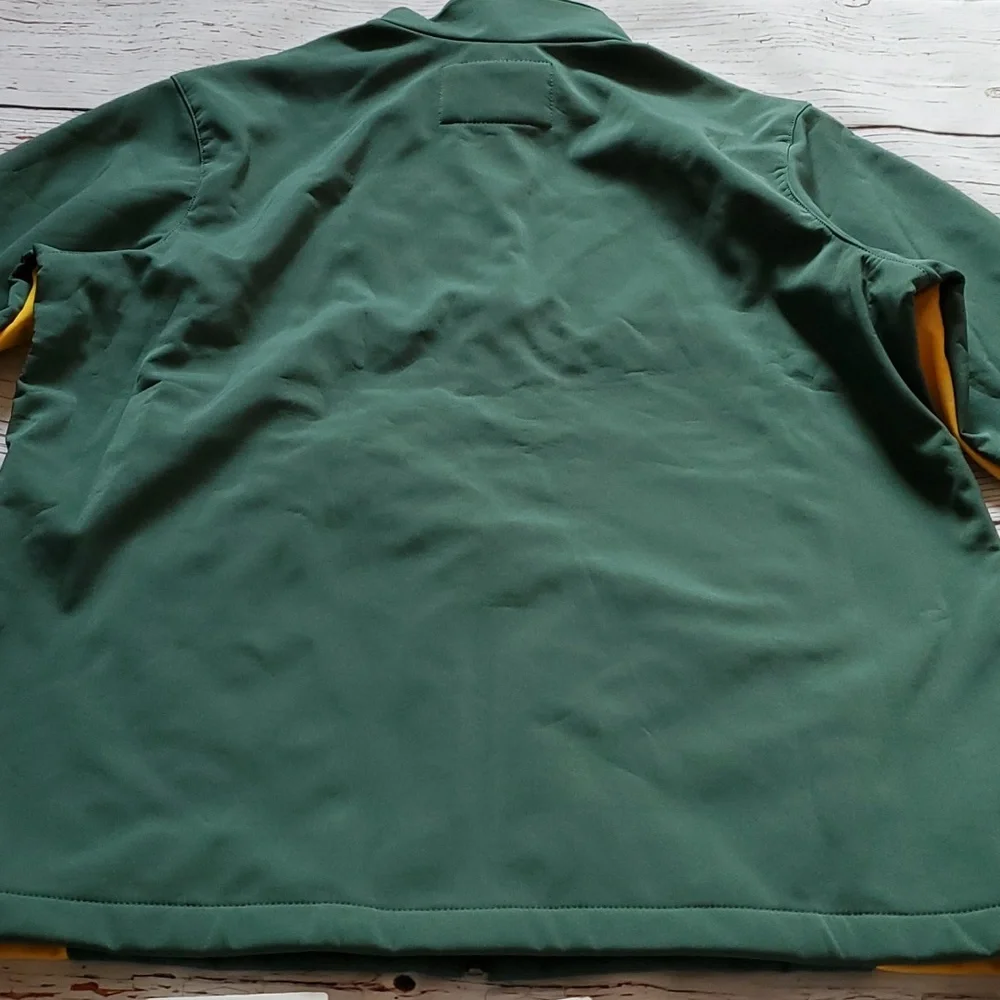 🆕️ MLB OAKLAND A's FLEECE COACH JACKET ON FIELD SOFT SHELL 💚💛